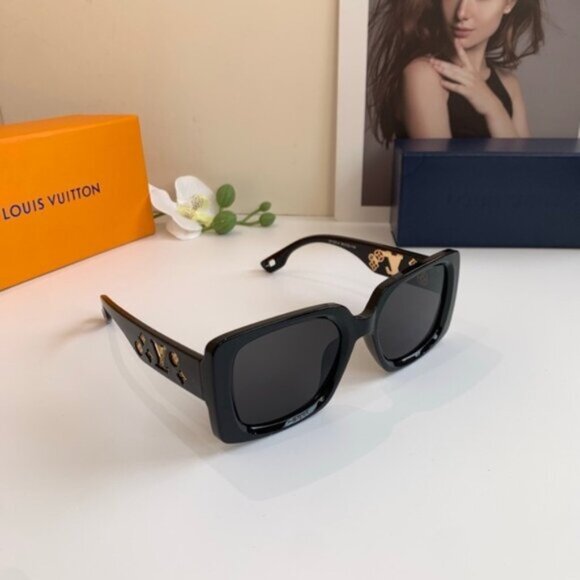Louis Vuitton Gold and Black Aviator Sunglasses - Picture 1 of 6